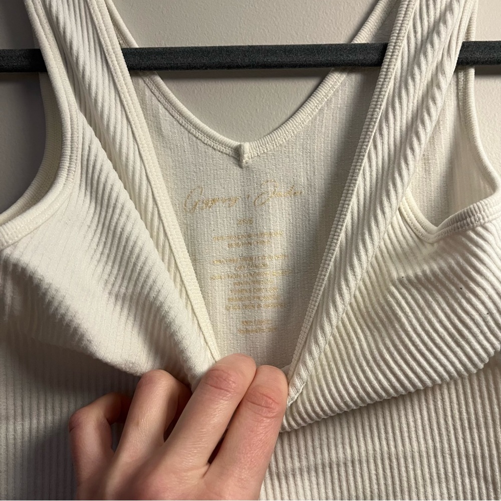 White Ribbed Tank Top - Picture 3 of 4